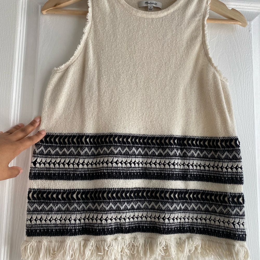Madewell top - off white tribal print